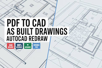 pdf to cad conversion as built drawing autocad drafting redraw floor plan