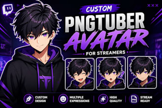 create a custom pngtuber avatar for your streaming brand anime illustration