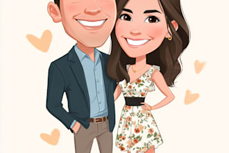 do couple caricature illustration for you