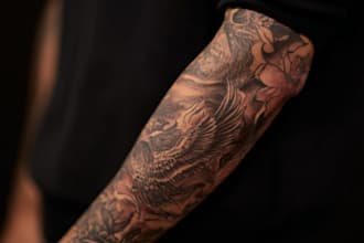 create a tattoo design of tattoo sleeve
