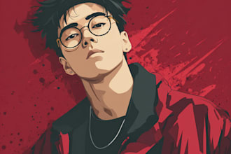 draw anime portrait or manga style character illustration
