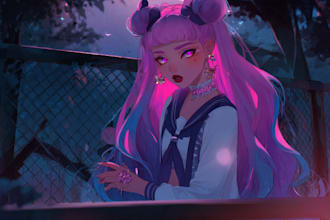 design anime banner for youtube twitch or social media