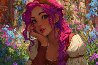 do custom romantasy character illustration, dnd commission