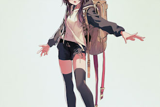draw custom anime character with unique design