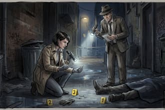 true crime illustration scene drawing investigation mystery story artwork