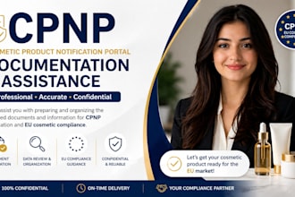 assist with cpnp cosmetic product notification and documentation