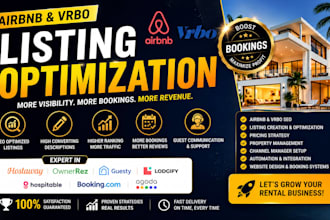 optimize airbnb listing SEO vrbo listing vacation rental marketing to booking