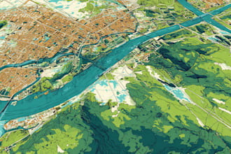 design printable custom vector maps of any area