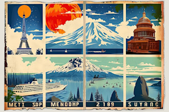 design a professional retro vintage travel poster