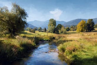 paint a landscape oil painting of any landscape