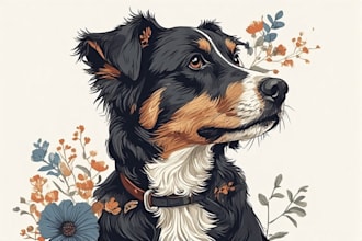 draw a cute pet portrait from your photo