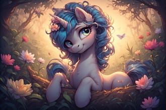 create custom pony girl character illustration