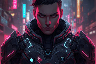 sci fi character illustration or sci fi character