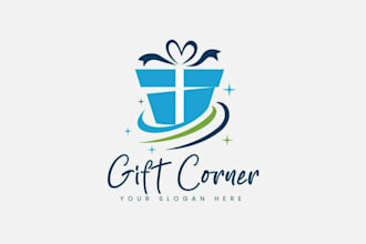 design a modern gift box logo, luxury packaging and brand identity