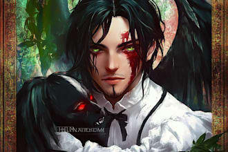 draw fantasy anime character with cinematic detail