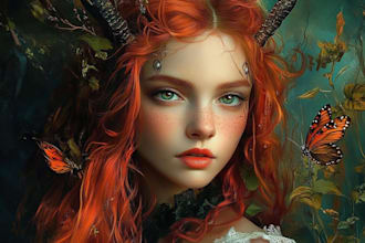draw fantasy anime portrait with soft cinematic lighting