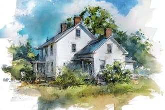 create home portrait watercolor art from photo
