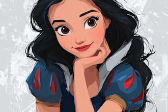 draw you cartoon portrait in disney style