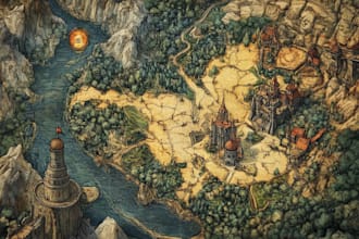 do fantasy map illustration for map