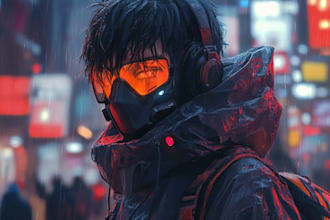 a make a cyberpunk illustration