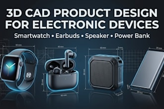 design smartwatch, earbuds power bank speaker in fusion 360 3d cad