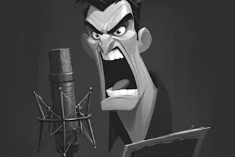 record a scary, evil male character voice over