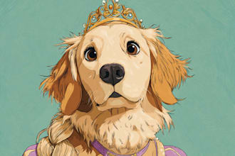 do pet portrait into cartoon disney