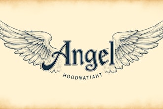 do high quyality vintage angle wings logo 1 day