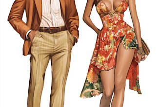 draw fashion and colorfull digital illustration