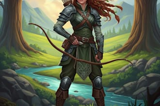 draw original dnd or rpg character art mpas party for you