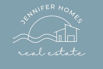 design modern wave and real estate branding kit logo for property business