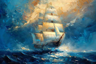 create ship oil painting of you idea