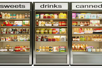 design 3d supermarket interior retail store, shopping, food mart, mall boutique