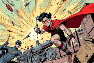 do comics book pages, storyboards, illustrations