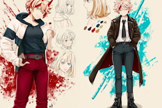 draw anime character art for you