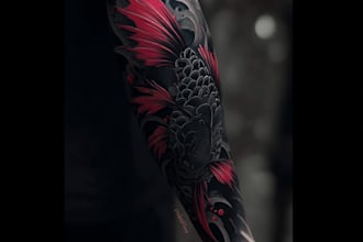 draw a  high end linework tattoo design
