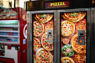 pizza vending machine wrap, fast food vending machine wrap