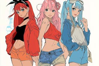 draw anime character with professional clean style