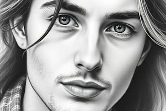 draw a detailed pencil or charcoal portrait