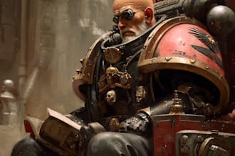 draw a awesome warhammer 40k miniatures character