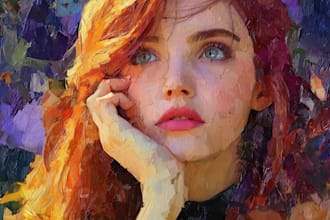 draw a printable, realistic digital oil painting art