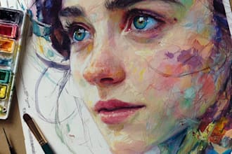 draw outstanding watercolor portrait