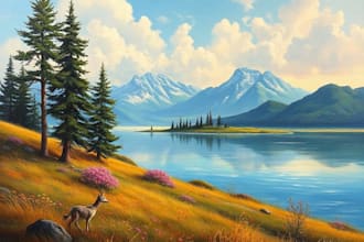 paint landscape in oil painting