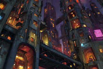 making a cyberpunk futuristic city art