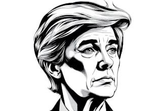 create a gorgeous hedcut wsj style portrait from a photo for you