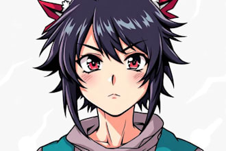 paint a charming character in manga style