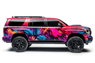 attractive, print ready vehicle wrap