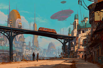 illustrate a cyberpunk futuristic city art