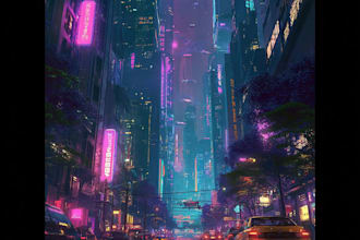 design a unique futuristic cyberpunk city