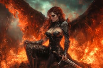 draw fantasy character portrait as warrior mage or elf